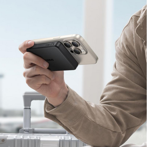 
„Airpow II“ 10000mAh „Qi2 MagSafe“ išorinė baterija, 22,5 W, su USB-C laidu, 20 V, 3 A, 30 cm – juoda
