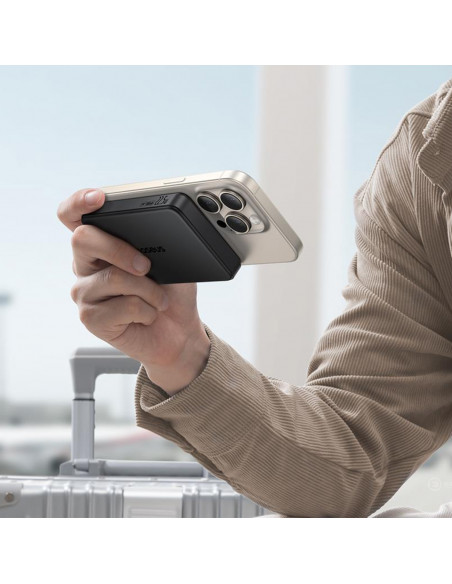 
„Airpow II“ 10000mAh „Qi2 MagSafe“ išorinė baterija, 22,5 W, su USB-C laidu, 20 V, 3 A, 30 cm – juoda
