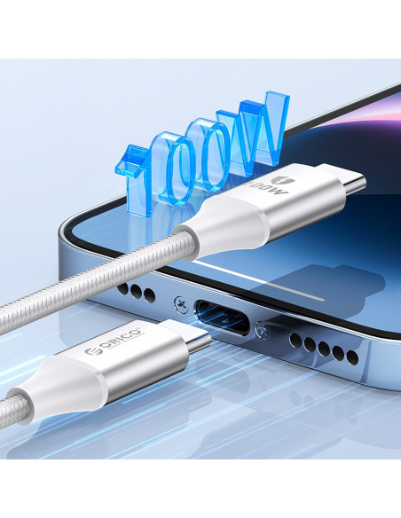 
CDX 60W 3A maitinimo laidas USB-C 1m - baltas
