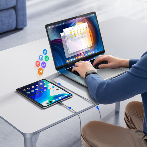 
CDX 60W 3A maitinimo laidas USB-C 1m - baltas
