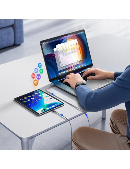 
CDX 60W 3A maitinimo laidas USB-C 1m - baltas
