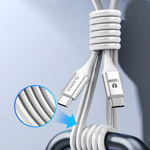 
CDX 60W 3A maitinimo laidas USB-C 1m - baltas
