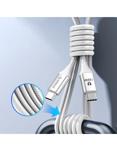 
CDX 60W 3A maitinimo laidas USB-C 1m - baltas
