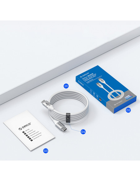 
CDX 60W 3A maitinimo laidas USB-C 1m - baltas
