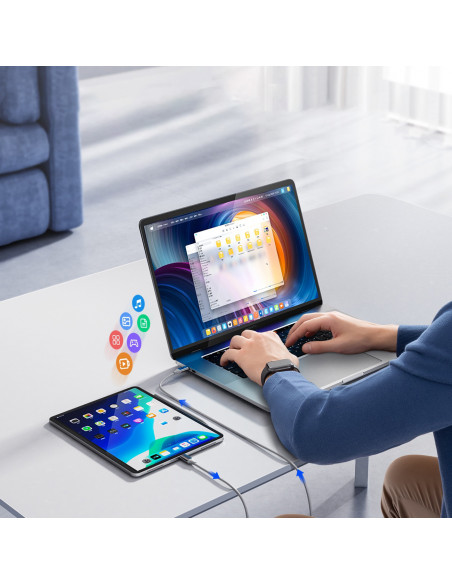 
CDX 100W 5A maitinimo laidas USB-C 1m - baltas
