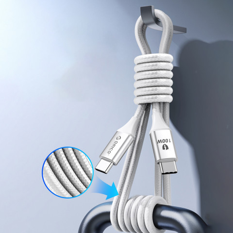 
CDX 100W 5A maitinimo laidas USB-C 1m - baltas
