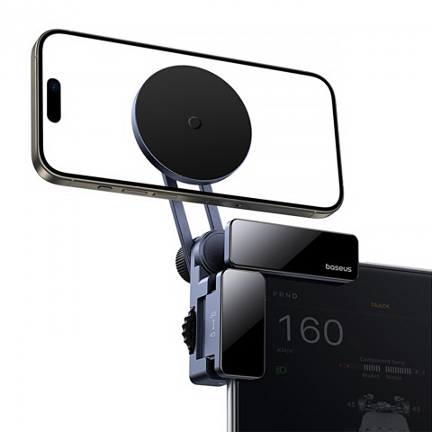 
Magnetinis automobilio telefono laikiklis, tvirtinamas prie ekrano - pilkas
