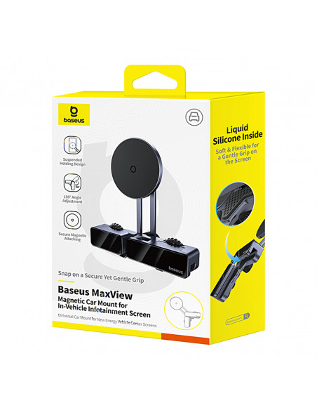 
Magnetinis automobilio telefono laikiklis, tvirtinamas prie ekrano - pilkas
