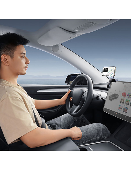 
Magnetinis automobilio telefono laikiklis, tvirtinamas prie ekrano - pilkas
