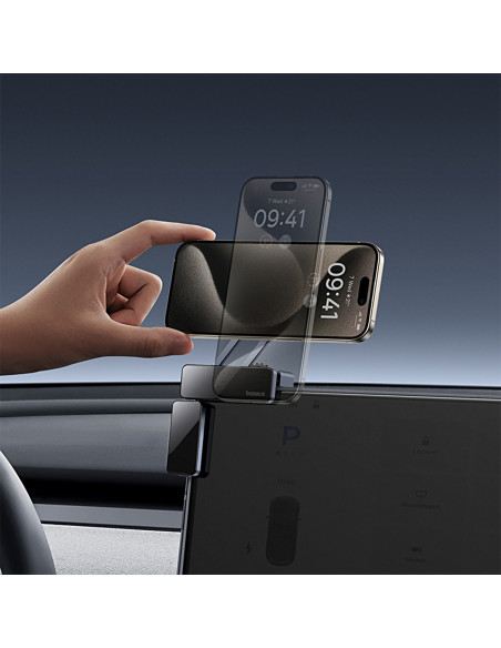 
Magnetinis automobilio telefono laikiklis, tvirtinamas prie ekrano - pilkas
