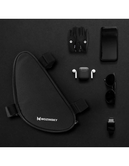 Dviračio rėmo krepšys 1,5 l juodas