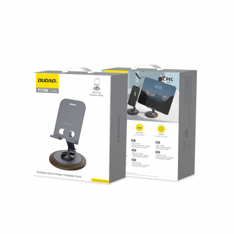 
360 laipsnių metalinis telefono stovas – pilkas
