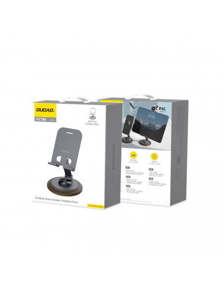 
360 laipsnių metalinis telefono stovas – pilkas
