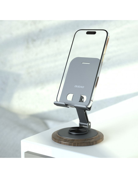 
360 laipsnių metalinis telefono stovas – pilkas
