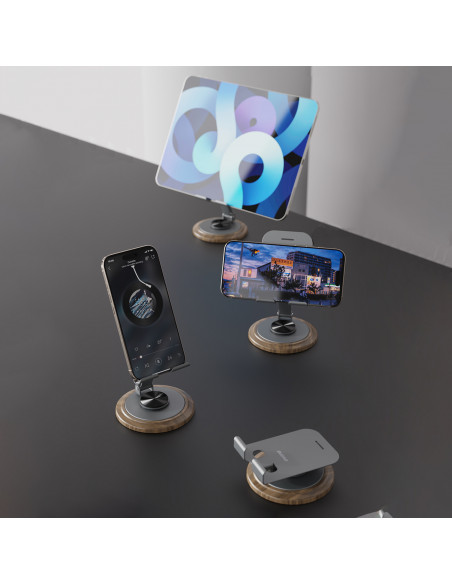 
360 laipsnių metalinis telefono stovas – pilkas
