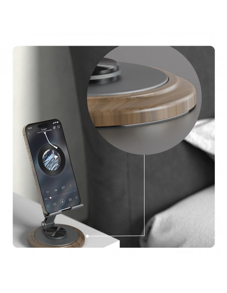 
360 laipsnių metalinis telefono stovas – pilkas
