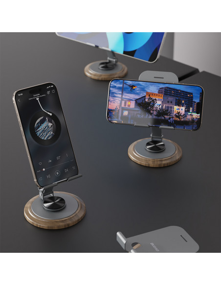 
360 laipsnių metalinis telefono stovas – pilkas
