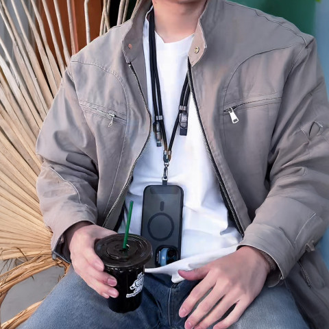 
4in1 kabelis-virvelė USB-A / USB-C / iPhone Lightning PD QC 65W 1.5m - juodas
