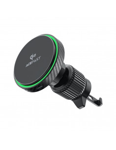 
Automobilinis laikiklis su magnetiniu įkrovikliu Qi2 15W telefonui, skirtas oro išleidimo angai - juodas
