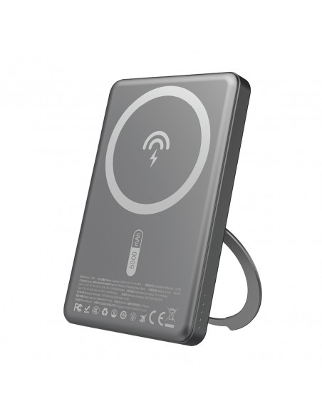 
Išorinė baterija su „MagSafe“ ir stovu 20 W PD 5000 mAh - pilka
