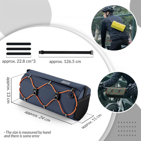 
Ant vairo tvirtinamas dviračio krepšys, 2,2 l – mėlynas
