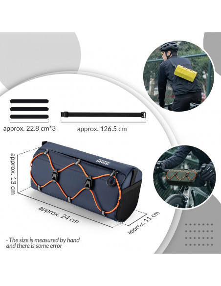 
Ant vairo tvirtinamas dviračio krepšys, 2,2 l – mėlynas
