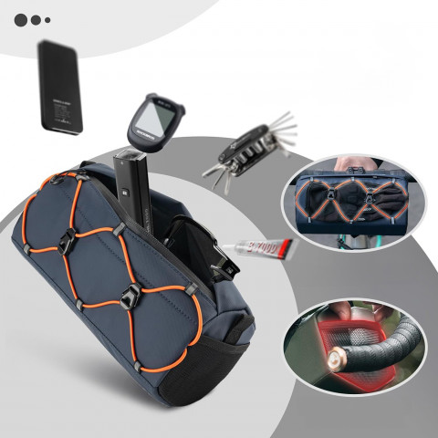 
Ant vairo tvirtinamas dviračio krepšys, 2,2 l – mėlynas
