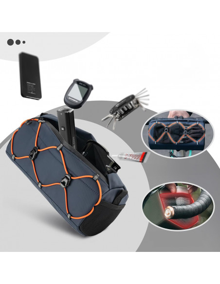 
Ant vairo tvirtinamas dviračio krepšys, 2,2 l – mėlynas
