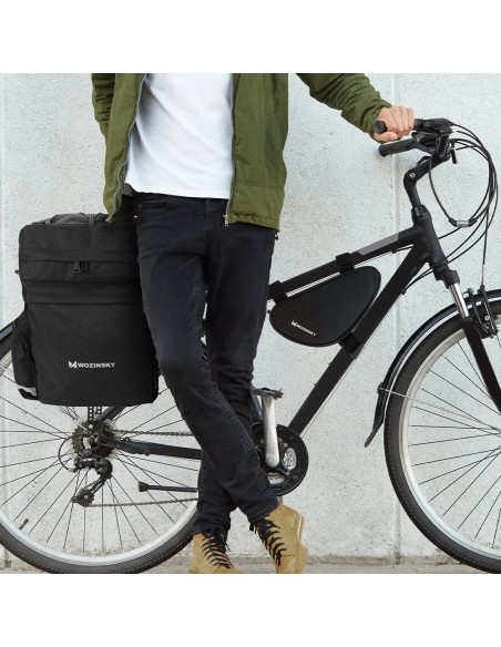 Dviračio rėmo krepšys 1,5 l juodas