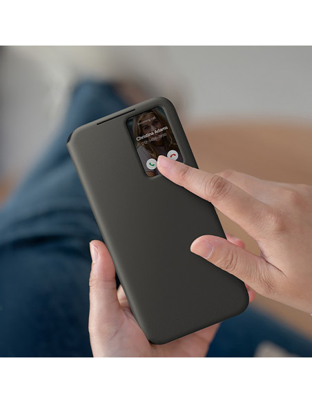 
„Samsung Smart View“ piniginės formos atverčiamas dėklas, skirtas „Samsung Galaxy S24 FE“ – juodas
