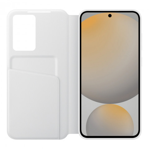 
„Samsung Smart View“ piniginės atverčiamas dėklas, skirtas „Samsung Galaxy S24 FE“ – baltas
