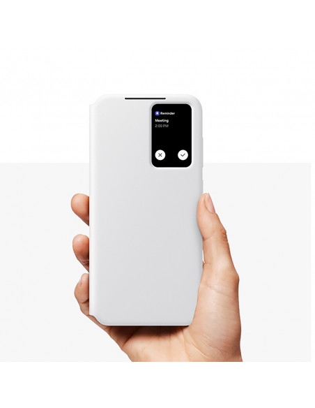 
„Samsung Smart View“ piniginės atverčiamas dėklas, skirtas „Samsung Galaxy S24 FE“ – baltas
