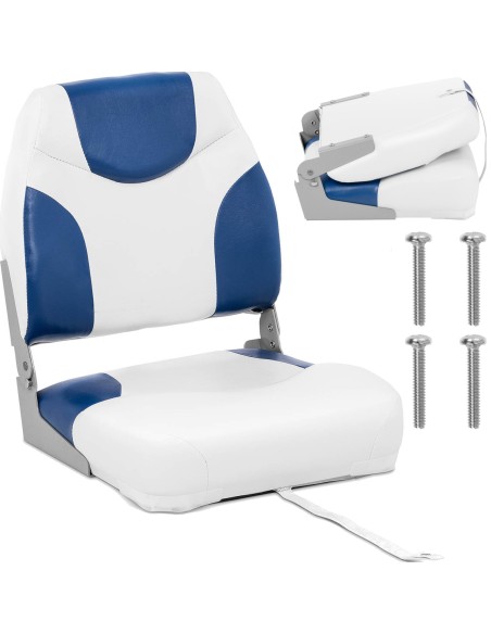 Sulankstomas fotelis motorlaivui 40 x 40 x 50 cm balta ir mėlyna Sulankstomas fotelis motorlaivui 40 x 40 x 50 cm balta ir mėlyna
