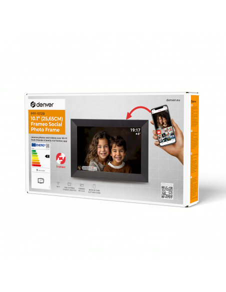 
PFF-1012B 10.1" skaitmeninis nuotraukų rėmelis 16 GB „Wi-Fi“ microSD – juodas
