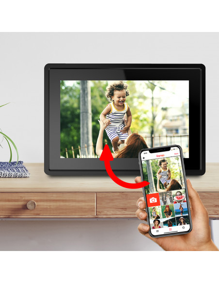 
PFF-1021B 10.1" skaitmeninis nuotraukų rėmelis 16 GB „Wi-Fi“ microSD – juodas
