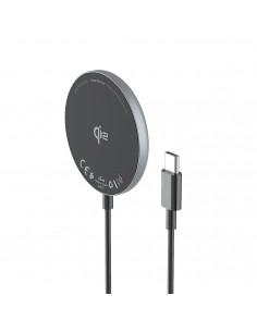 
Qi2 magnetinis belaidis indukcinis telefono įkroviklis 15W - juodas
