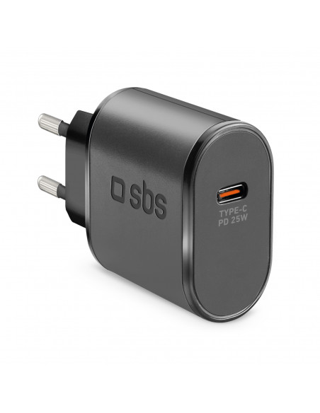 
„Power Delivery“ USB-C 25 W sieninis įkroviklis – juodas

