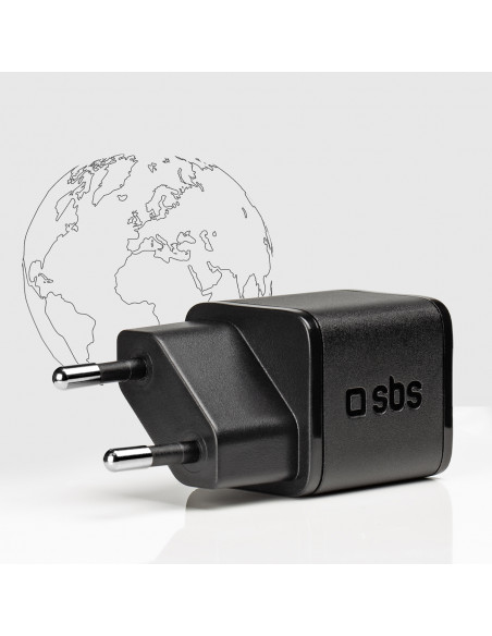 
„Power Delivery GaN USB-C“ 20 W sieninis įkroviklis – juodas
