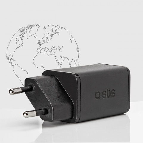 
„Power Delivery GaN USB-C“ 45 W sieninis įkroviklis – juodas
