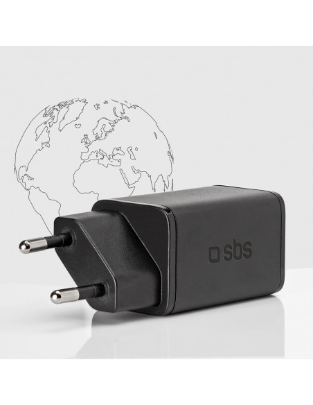 
„Power Delivery GaN USB-C“ 45 W sieninis įkroviklis – juodas
