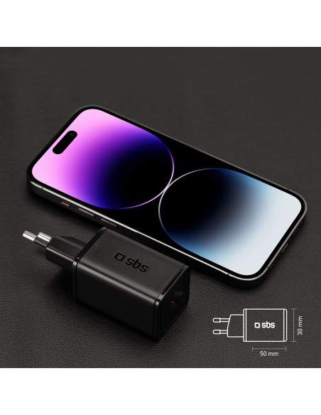 
„Power Delivery GaN USB-C“ 45 W sieninis įkroviklis – juodas
