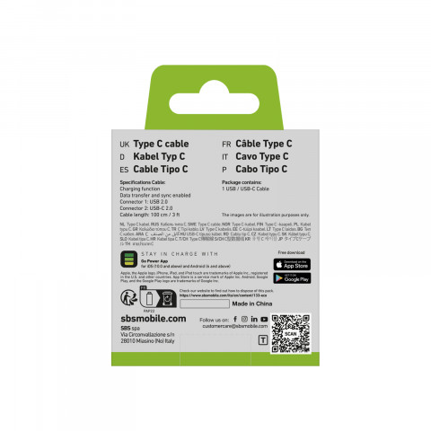 
USB-A - USB-C laidas 1 m - juodas
