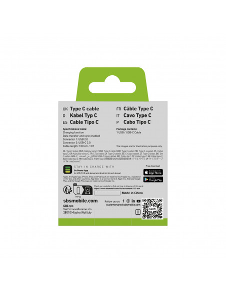 
USB-A - USB-C laidas 1 m - juodas
