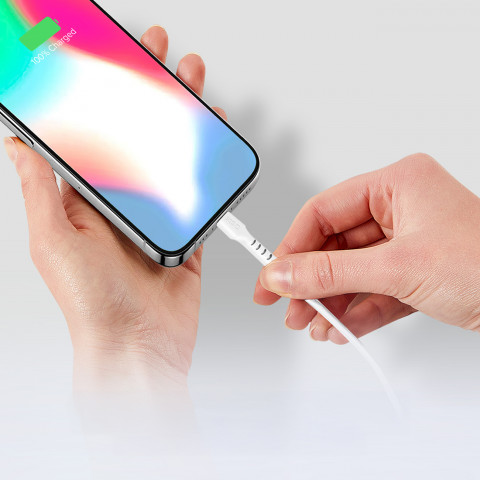 
USB-C PD 25W 1 m laidas – baltas
