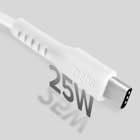 
USB-C PD 25W 1 m laidas – baltas
