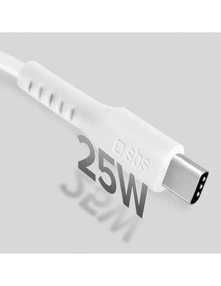 
USB-C PD 25W 1 m laidas – baltas
