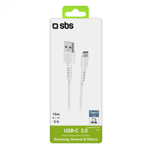 
USB-A - USB-C laidas 1,5 m - baltas

