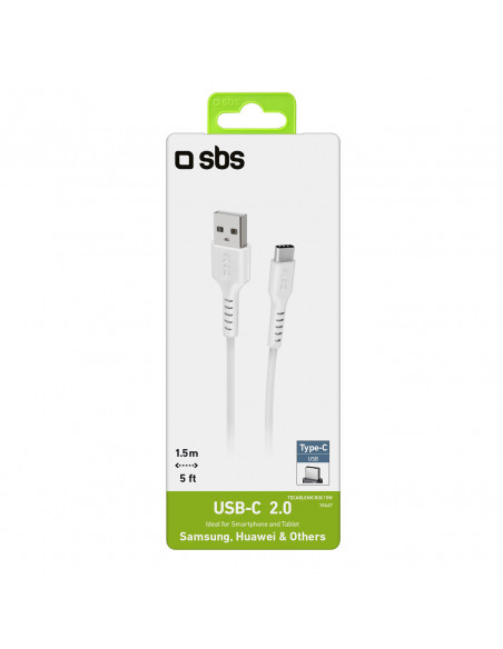 
USB-A - USB-C laidas 1,5 m - baltas
