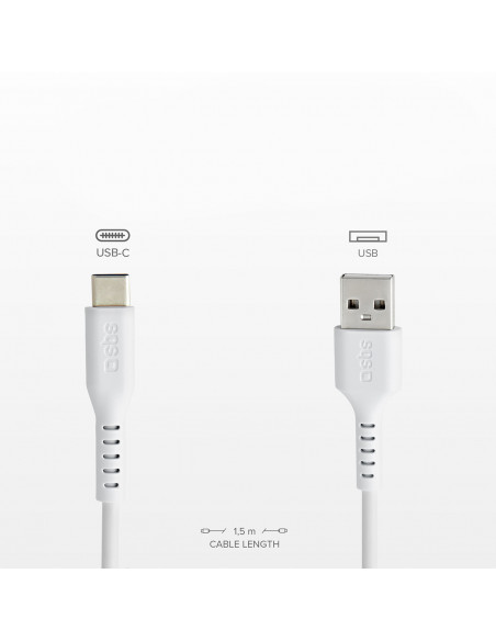 
USB-A - USB-C laidas 1,5 m - baltas
