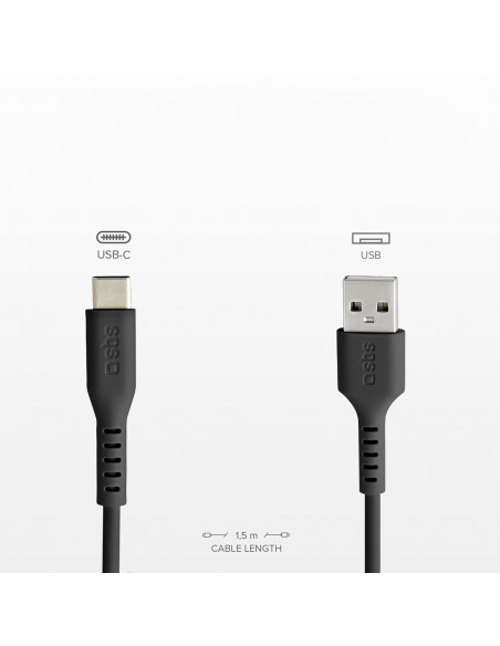 
USB-A - USB-C laidas 1,5 m - juodas
